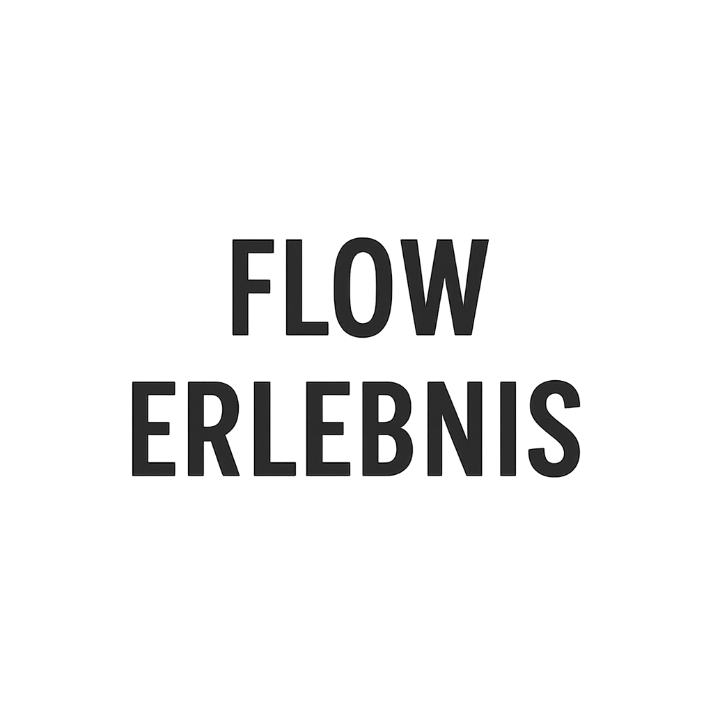 Der Text "Flow Erlebnis" erscheint in fetten Buchstaben und erinnert an effektive App Store Optimierung.