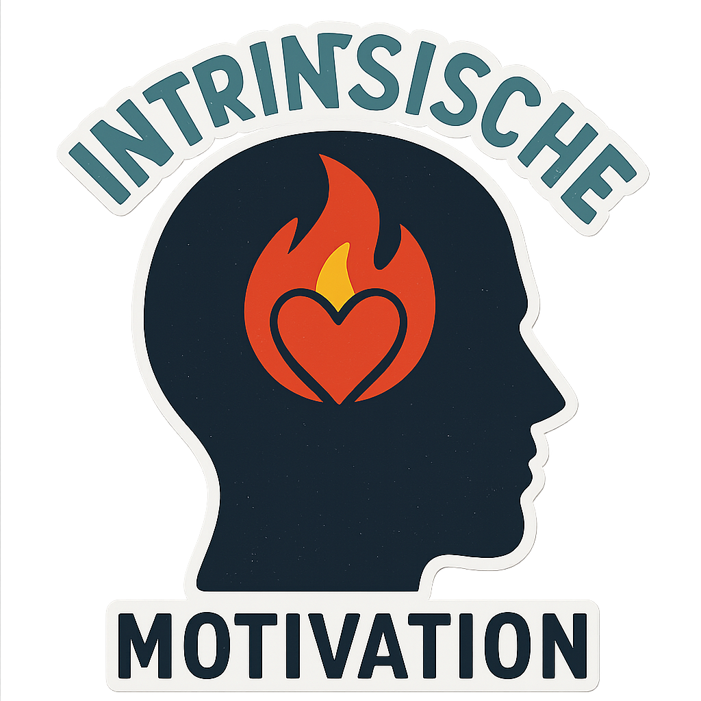 Eine Silhouette mit einem Herz und Flammen symbolisiert "Intrinsische Motivation" für App Store Optimierung.