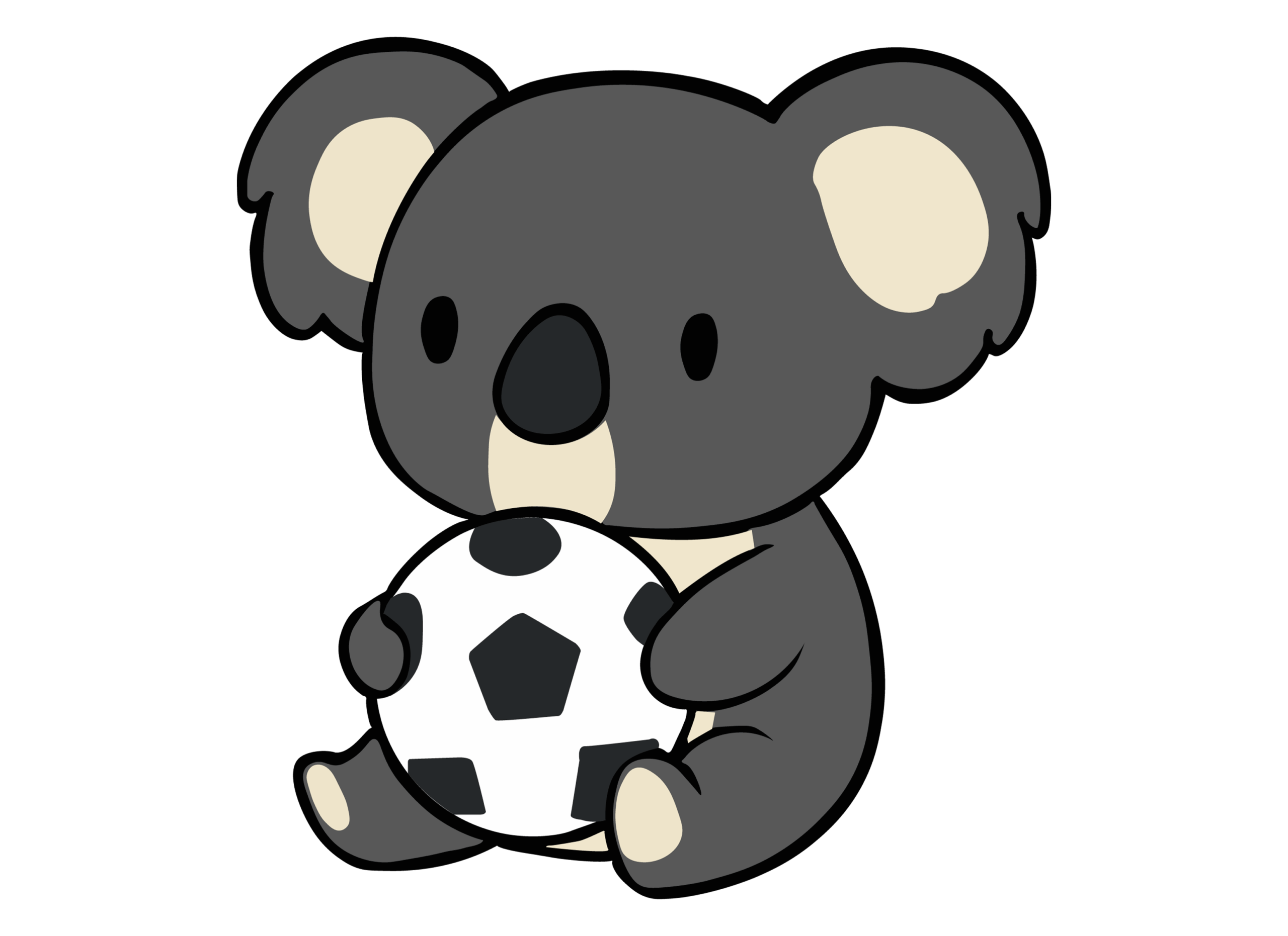 Ein niedlicher Koala hält einen Fußball fest, ideal für ein kreatives App-Store-Optimierungskonzept.